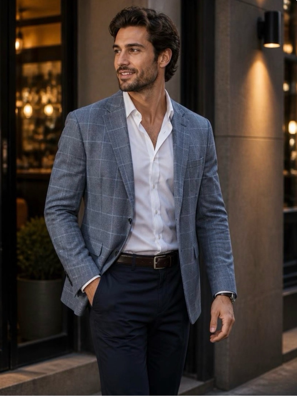 Jos. A. Bank Light Blue Windowpane Sport Coat
